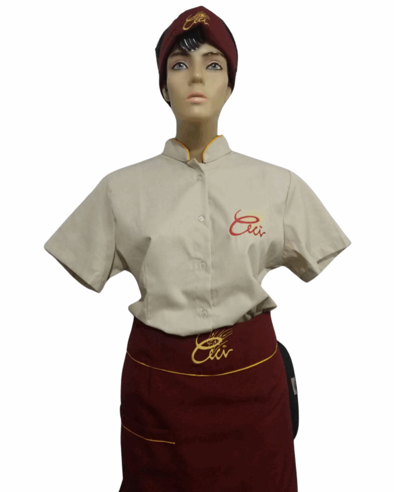 01 AT FEM _CAMISA GOLA PADRE AVENTAL MEIA CINTURA E TOUCA COM REDE