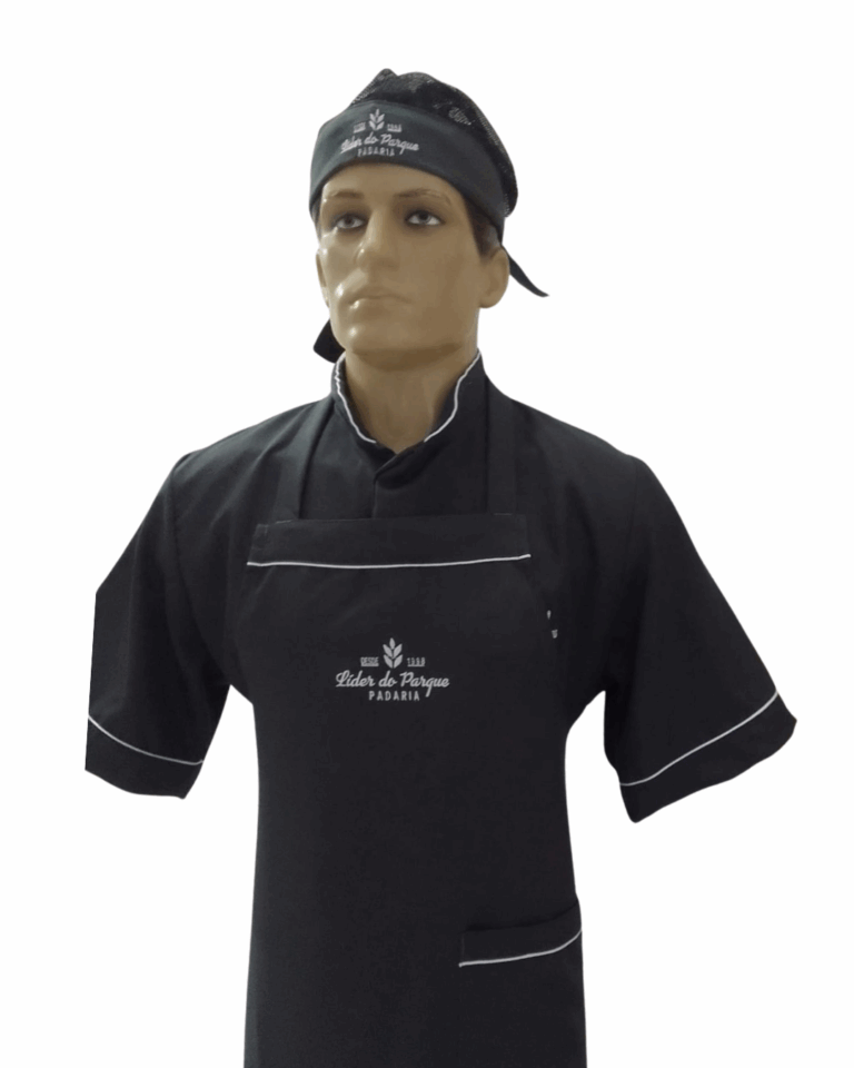 04 CJ LIMPEZA JALECO GOLA PADRE CALÇA ELAST AVENTAL FRENTE UNICA